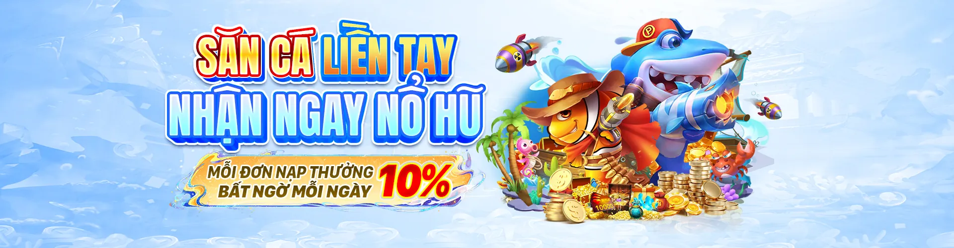 Hình ảnh chính b9casino Nổ Hũ với biểu tượng jackpot và màu xanh vàng