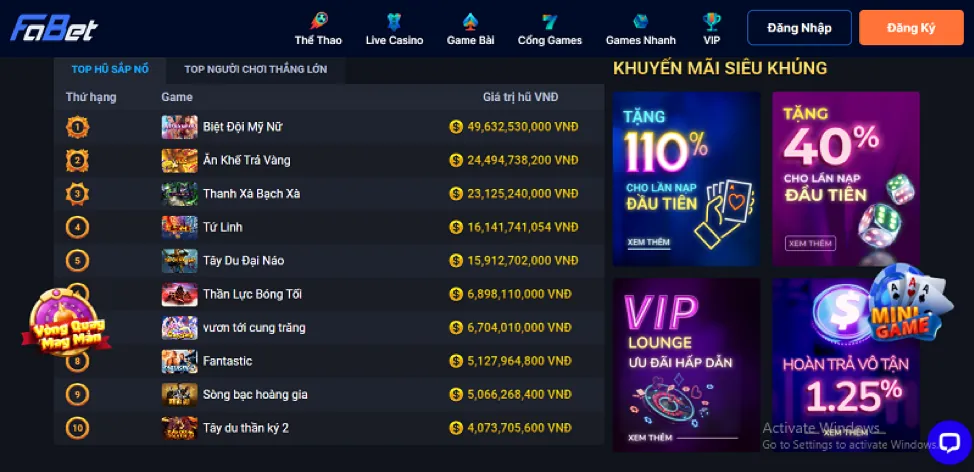 Các chương trình khuyến mãi và ưu đãi độc quyền b9casino